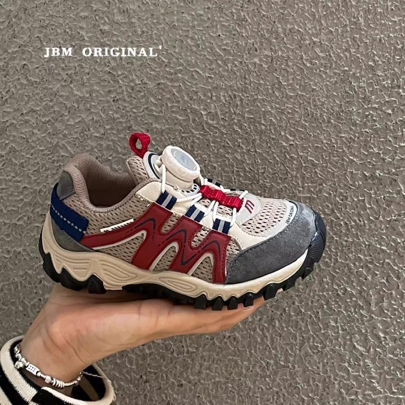 Kids Color Block Breathable Mesh Rotary Buckle Outdoor Sneakers 26