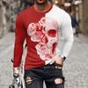 Fashion Skull 3D Print Men's Long Sleeve T Shirt Hip Hop Trend Streetwear Casual quick-drying O-neck T-shirt Men's Clothing