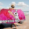 Asciugamano da Spiaggia in Microfibra P-Psycho Bunny di Lusso, Assorbente, Asciugatura Rapida, Morbido, per Yoga, Nuoto, Resort, Alpinismo