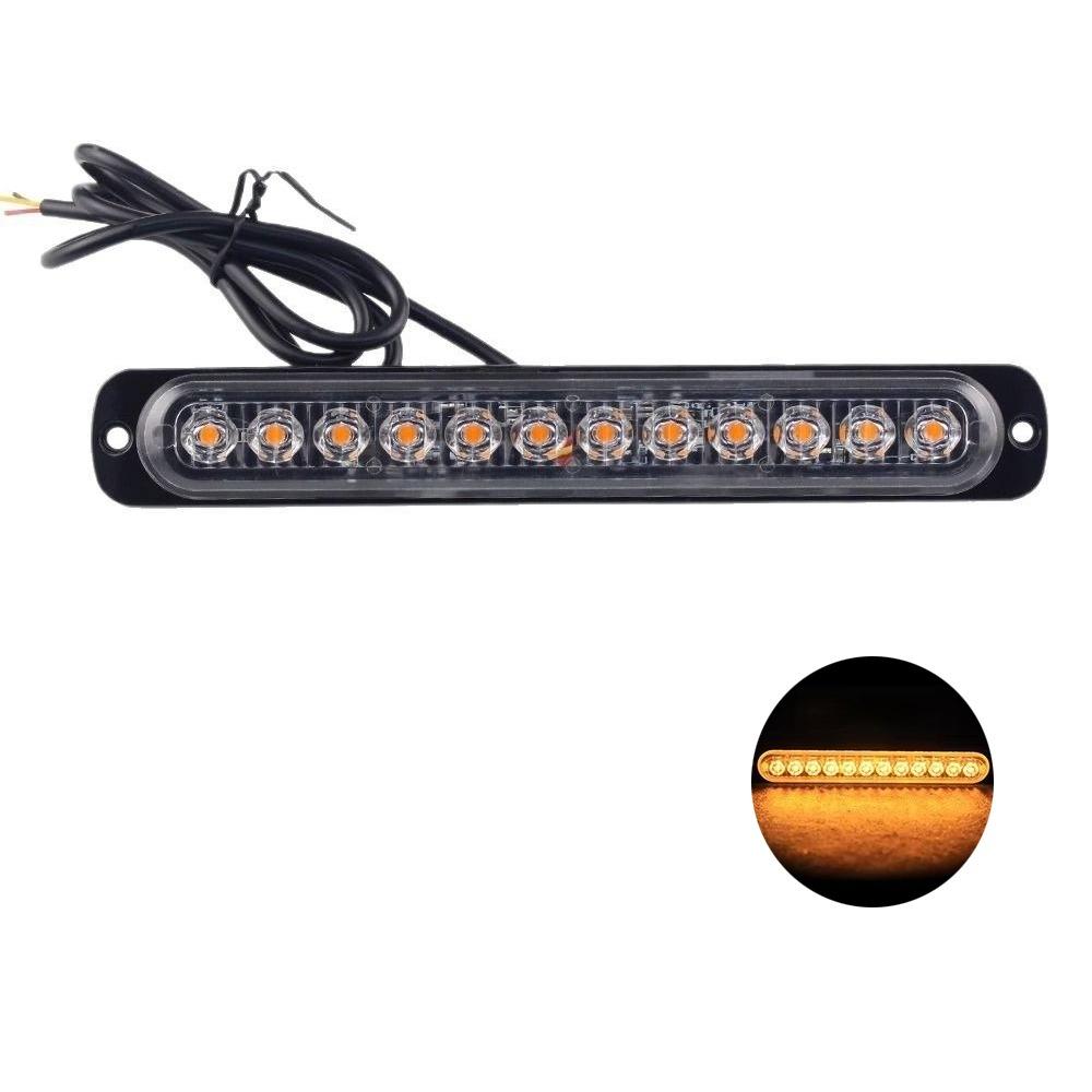 Waterproof 12 LED Stroboscopes Strobe 12-24V Constantly Bright Lights Emergency Flashing Light Side Marker Light Bars