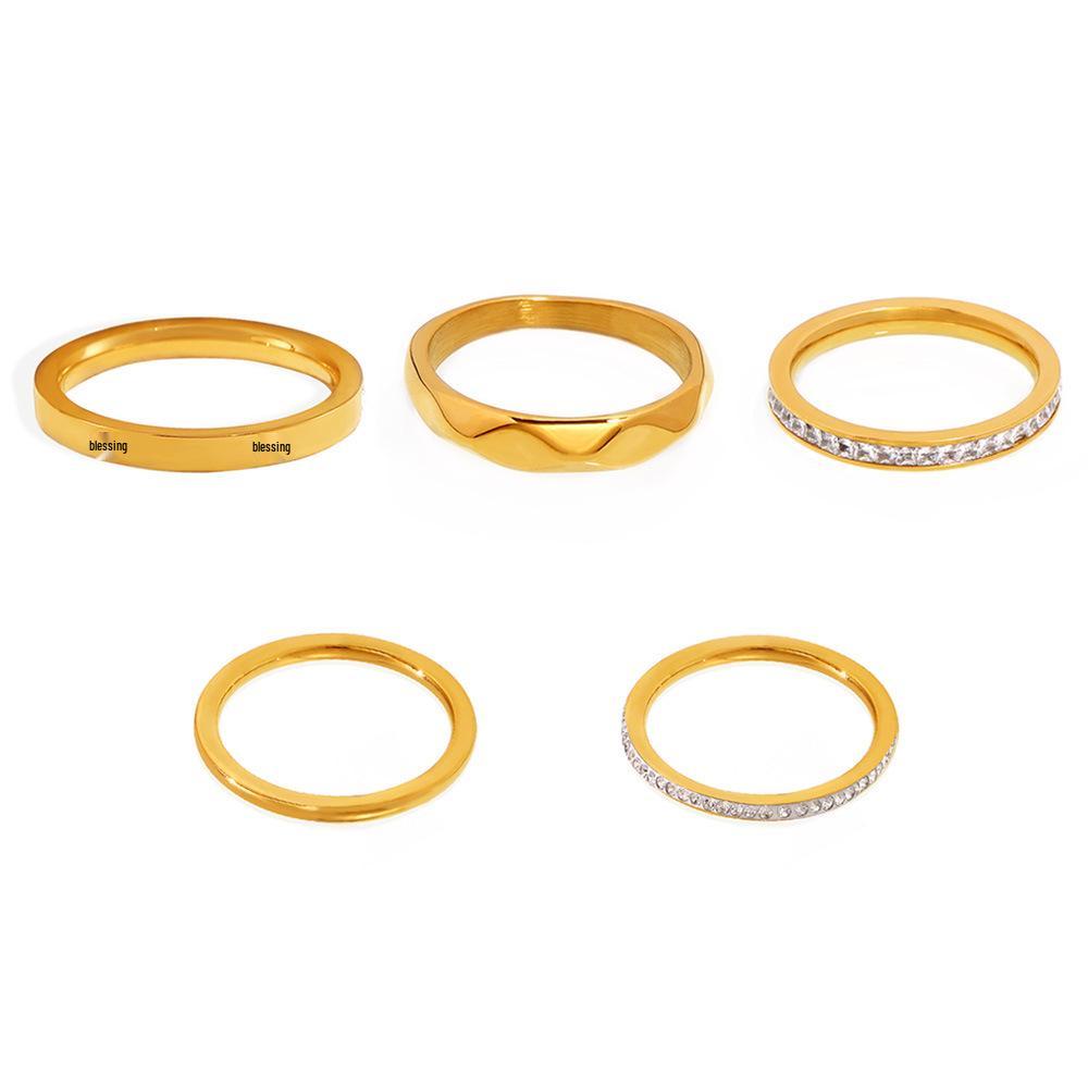 Anillo de Diamante Elegante y Sencillo para Apilar para Mujer