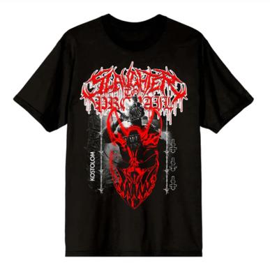 Slaughter To Prevail Kostolom Maske Band T-Shirt Baumwolle Grafik-T-Shirt Unisex Damen Sommer Streetwear Top