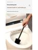 Wall-Mounted Walnut Toilet Brush Set - Dead Corner-Free Cleaning