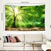 Enchanted Forest Tree Tapestry Sunshine Nature Landscape Wall Art for Home Aesthetic Decoration