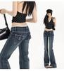 Yi Mengling Low-Rise Flare Jeans: 2026 New Dark Blue Hot Girl Style for Women