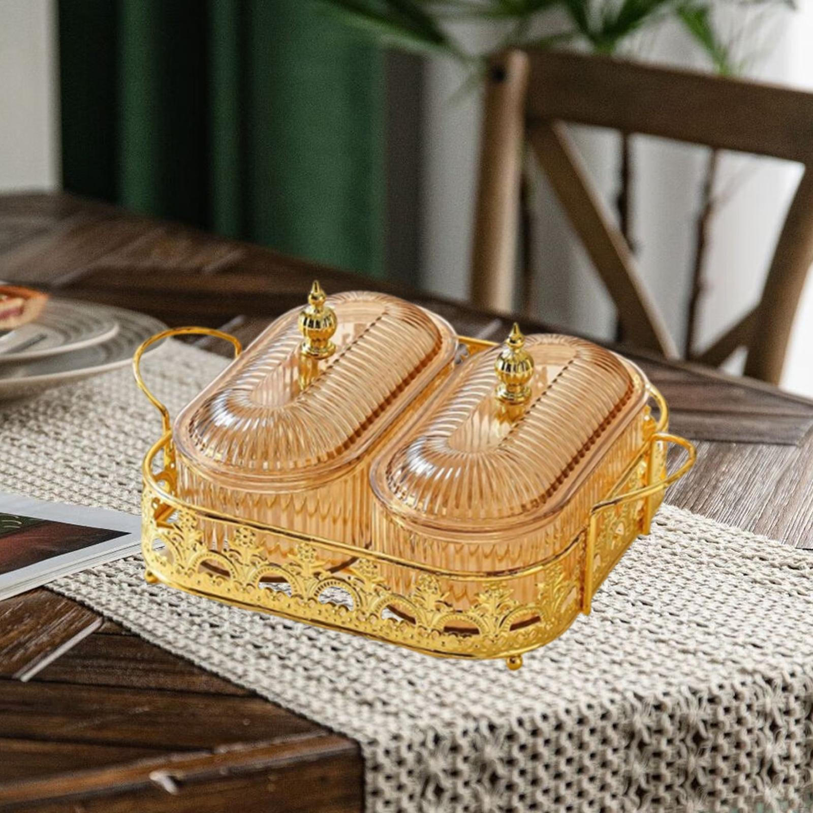 

Тарелка для сухофруктов, конфетница, многоцелевой контейнер для хранения продуктов, раздельные сервировочные тарелки, закуски Brown 2 Grid