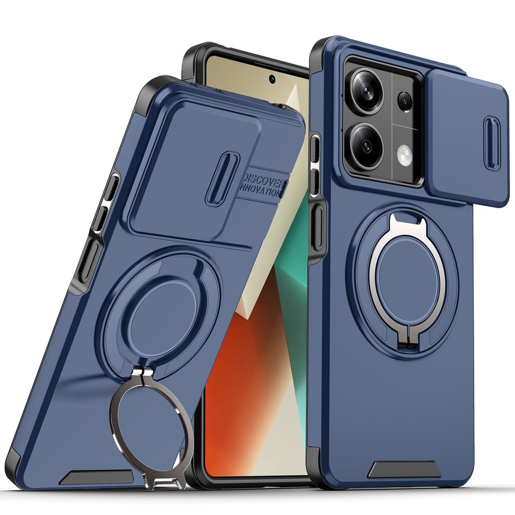 For Redmi 13 Case Redmi 13 5G Cover Redmi 13 Pro 4G New Armor Case Slide Lens Protect Magnetic Ring Holder Cover