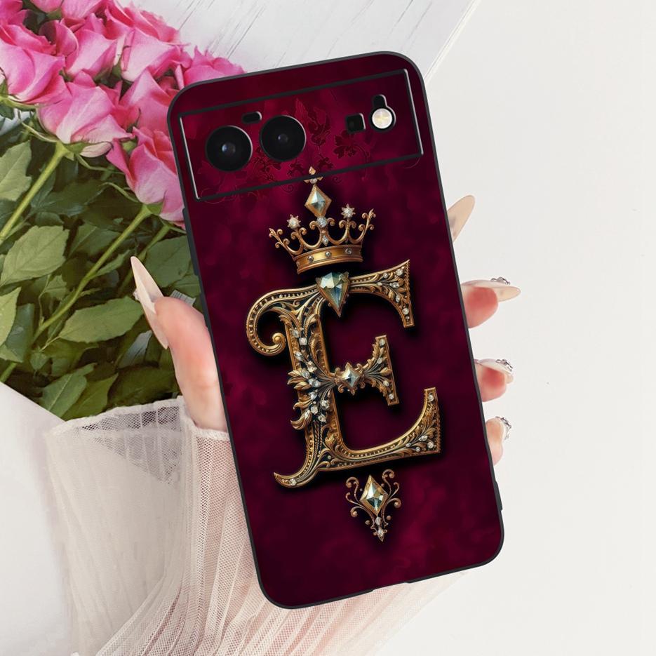 For Google Pixel 6A Case Pixel6 Pro Stylish Crown Letters Cover Soft TPU Phone Case For Google Pixel 6 Pro Pixel6A Fundas Bumper