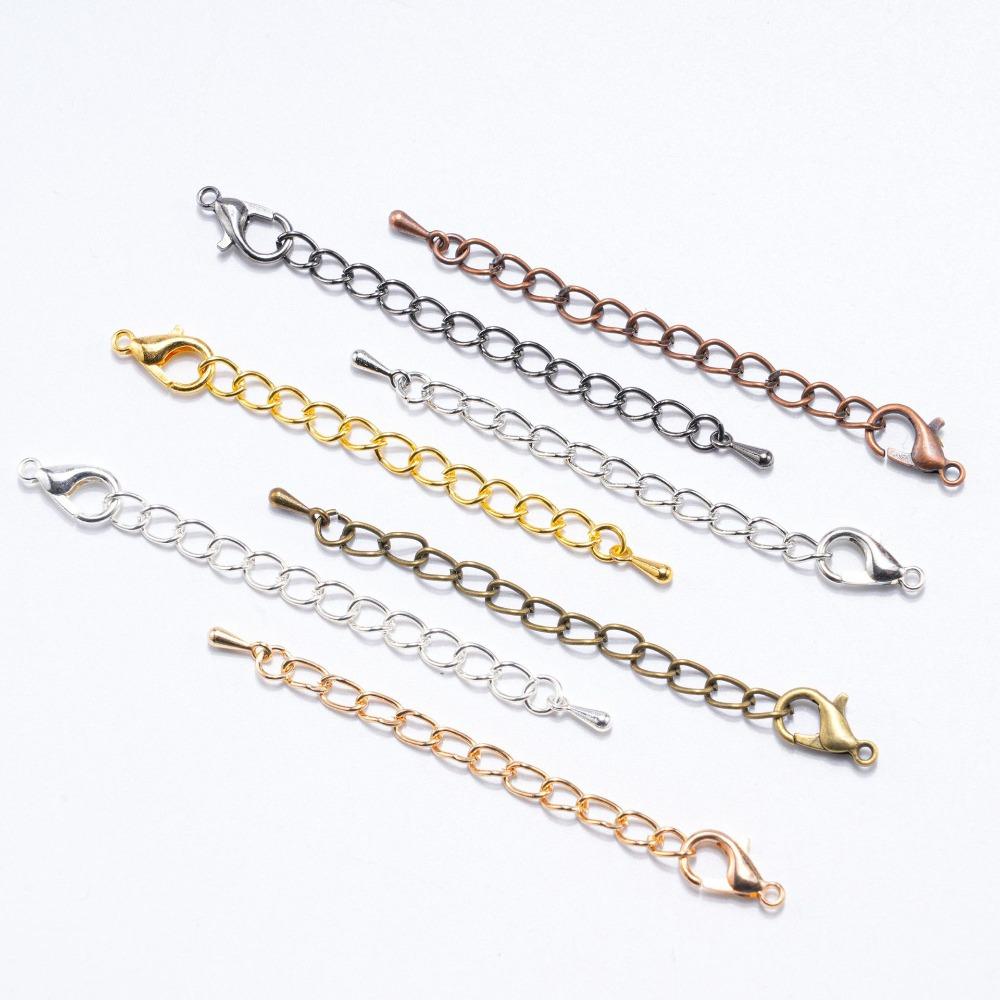 Wassertropfen Endperlen Verlängerungskette Karabinerverschluss Verbinder für DIY Schmuckherstellung Armband Halskette Zubehör