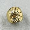 Hip Hop Punk Horseshoe Horse Head Rings For Men Golden Color 316L Stainless Steel Male Ring Jockey Club  Anillo