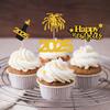 12 Stück Frohes Neues Jahr 2025 Cupcake Topper Glitzer Gold Feuerwerk Kuchen Deko Silvester Party Dekoration Zubehör Weihnachtsgeschenk