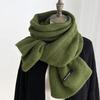 Korean Simple Vintage Long Scarf Solid Color Versatile Scarf Winter Warm Fashion Ladies Shawl Sweet Elegant Knitted Warm Scarf