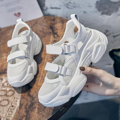 Hollowed -Out Dad 'S Shoes Women 'S Ins Trend Spring And Summer Breathable Mesh Thick Soles High Rise Sports Sandals