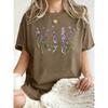 Women's Tee - Colorful Space Cartoon Pattern Graphic, Playful Galaxy Print Design for Casual Daily Wear