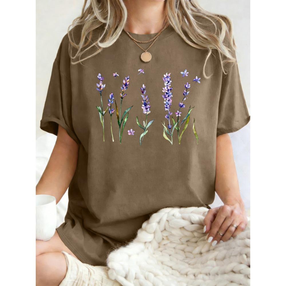 Women's Tee - Colorful Space Cartoon Pattern Graphic, Playful Galaxy Print Design for Casual Daily Wear