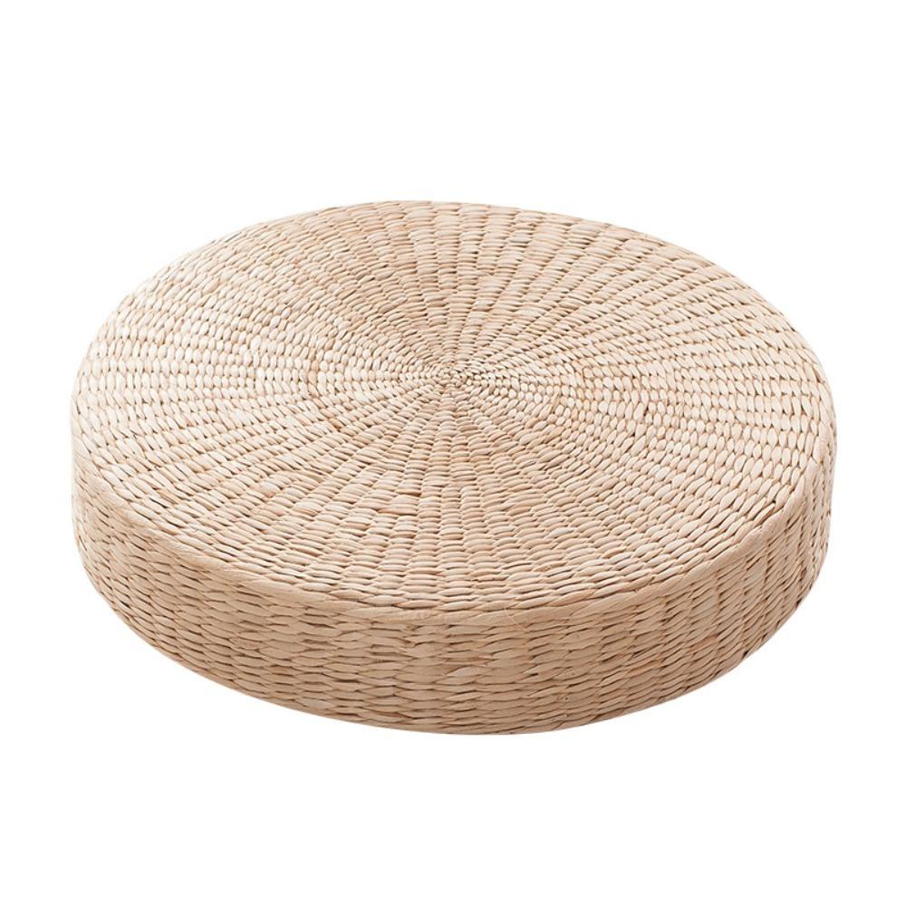 Japanese Style Natural Straw Futon Cushion Round Floor Mat Retro Tatami Cushion  Living Room