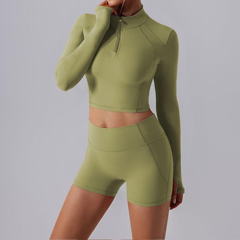 Yoga Clothes Long-Sleeve Suit Women's Quick-Drying Slim Fit Thin and Breathable Fitness Pants Stretch Tight Fashion Sexy Top