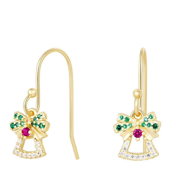 

Arvaleff S925 Sterling Silver Christmas Jingle Bells Earrings Electroplated with 14K Gold золотий