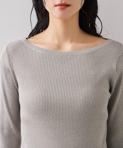 [BIS] Spitzengestrickter Pullover mit Bündchen, Hellgrau (08) F.