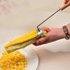 Ergonomic Corn Stripping Tool Stainless Steels Construction Smooth Peeling Corn Peeler Comfortable Wooden Handle