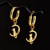 Golden Exquisite Sword Cross Star Hoops Earring Fashion Natural Shell Stainless Steel Earrings For Women Men Accessories Jewelry