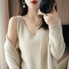 Women Autumn Winter Solid Causal V-Neck Top Vest Long Sleeve Knitwear Knit Sweater Cardigan 2 Pic