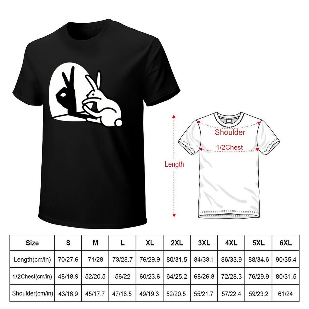 Funny Rabbit Hand Shadow Puppets Humor TShirt custom t shirt oversizeds clothing for men