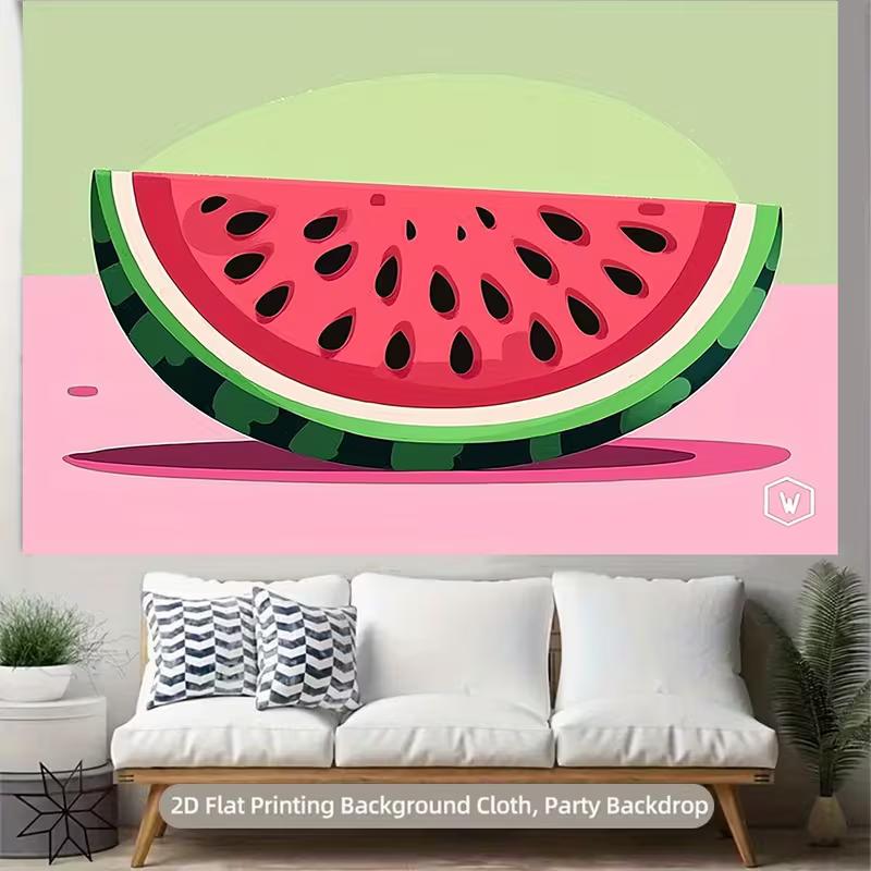 2D Large Watermelon Slice Backdrop for Kids Summer Birthday