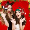 Glitter Xmas Hair Clips: Elegant Bow with Golden Accents. Perfect for Holiday Parties & Festive Celebrations! 