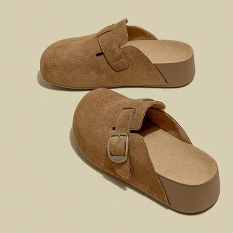 Fashion Platform Women Slippers Fashion Suede Mules Shoes 2025 Designer New Slingback Sandals Autumn Flip Flops Casual Sandalias Mujer