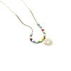 2022 Summer Colorful Beaded Smiley Silver Titanium Steel Non-Fading Choker Necklace