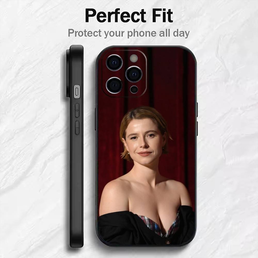 Actor Beatuy-J-Jessie B-Buckley-y Phone Case For iPhone17,16,15,14,13,12 Plus,Max Soft Silicone Black Cover