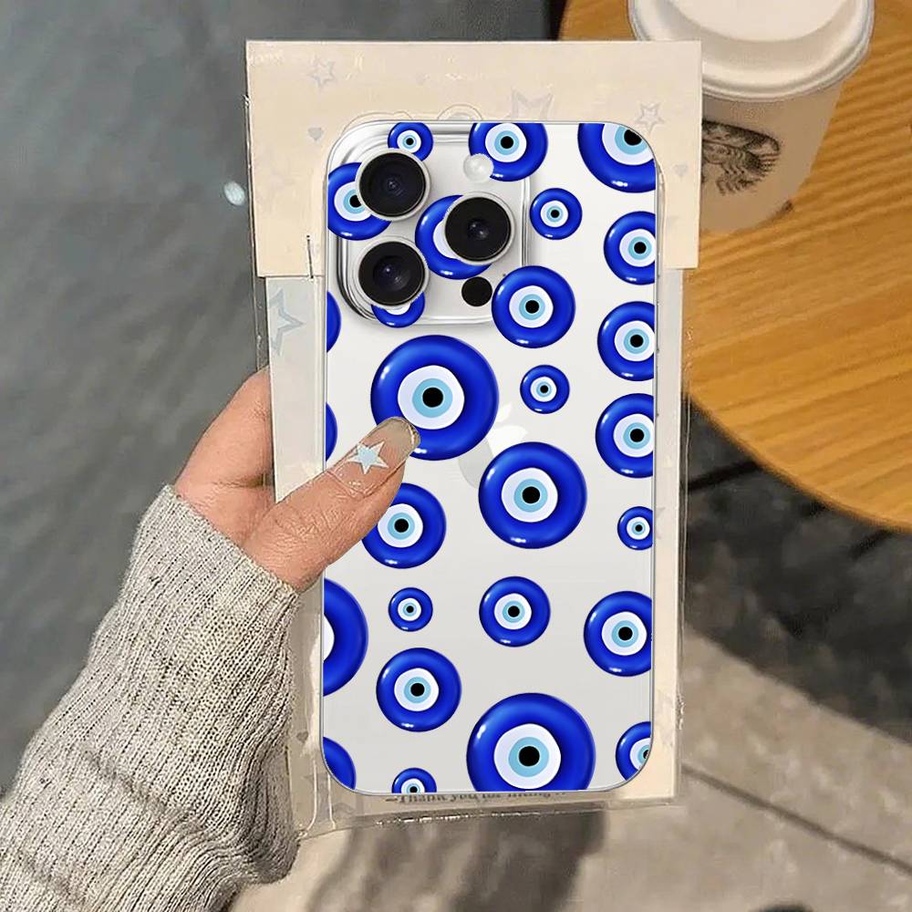 Blues Eyes Phone Case For IPhone 17/16/15/11/13/14 Pro Max Plus/X/Xr/Xs Max/12mini Air Transparent Clear