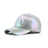 European and American tide PU leather baseball cap men's and women's American soft top cap laser curved brim hat temu hot-selling