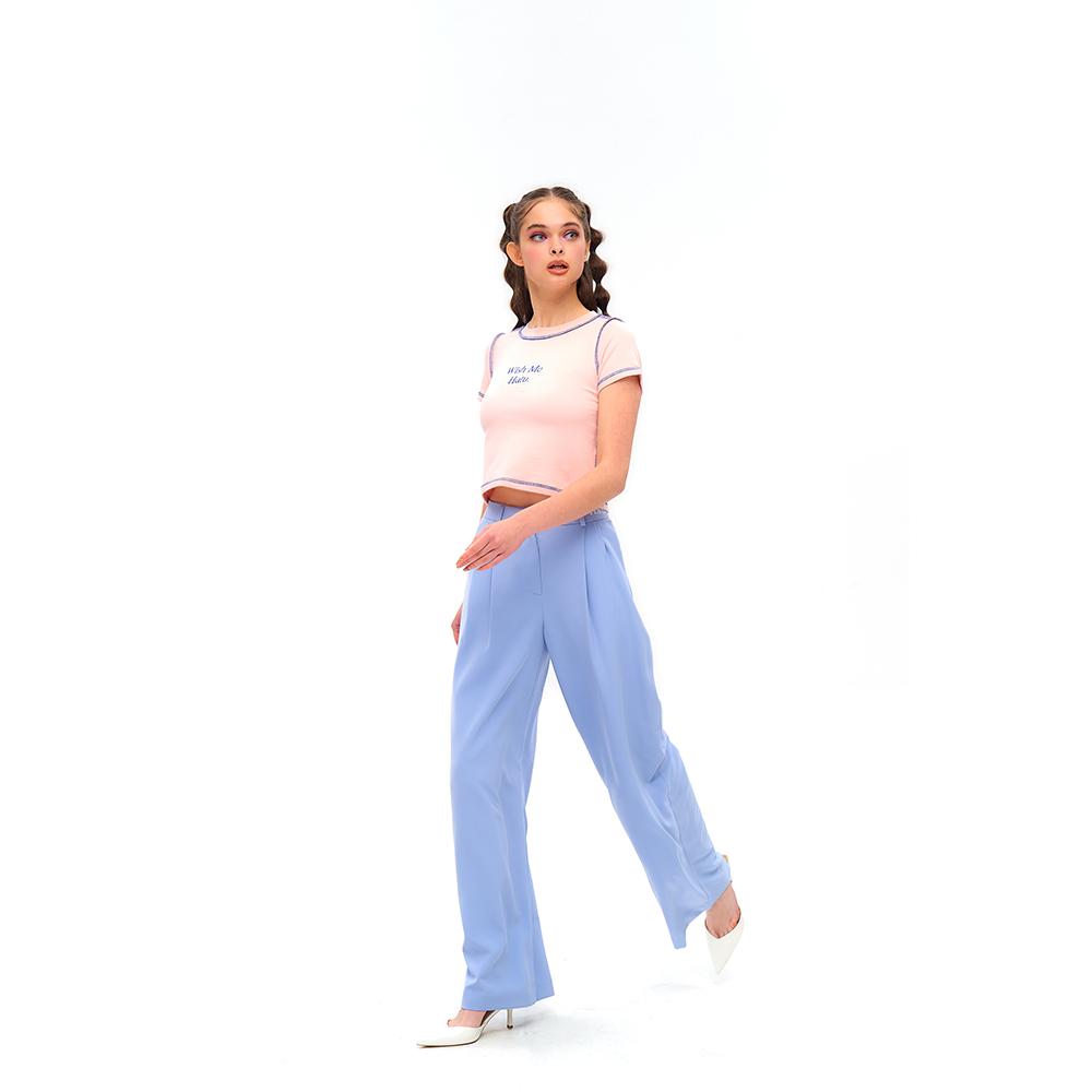 Hatu Wided Fit Trousers Sky Blue