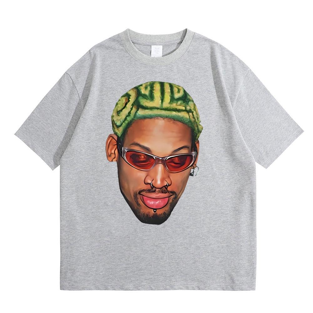 The Worm Dennis Rodman Head Graphic Tshirt Male Vintage Oversized Basketball Boys T Shirt Men's Hip Hop Fashion Street T-shirts