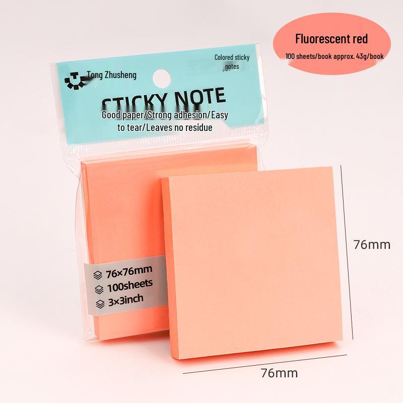Multicolor Sticky Notes: Creative Fluorescent Memo Pads with Reusable Adhesive for Students