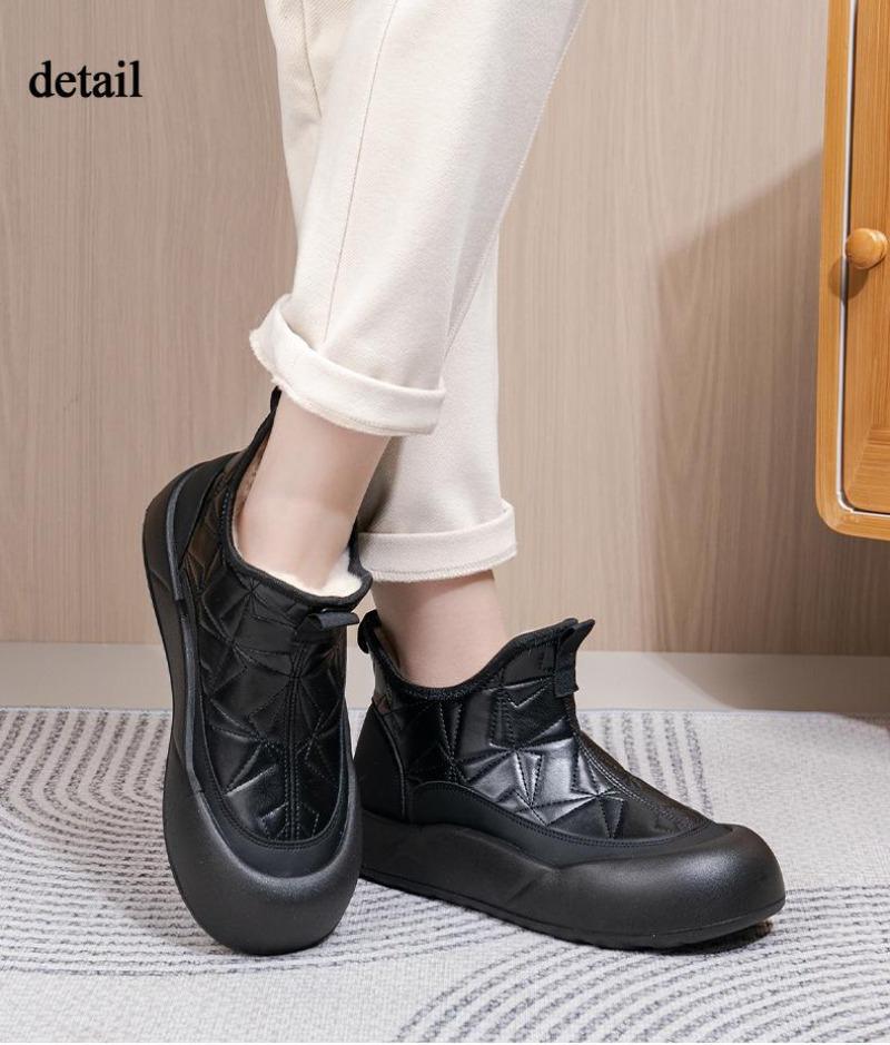 Ladies Winter Platform Snow Boots Anti Slip Warm Faux Fur Lining Ankle Booties Casual PU Leather Comfortable Fuzzy Walking Short Boots