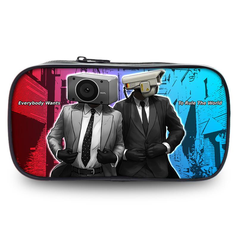 Skibidi Toilet Unique Pen Case Fashionable Polyester Unisex For Use School