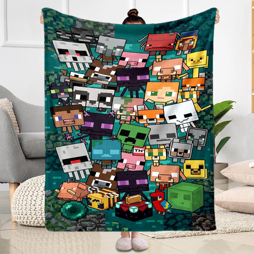 Minecraft 19 Blanket Comfortable Perfect for Office Chair Office Livingroom for All Occasions Warmthful Decor Ideal Gift For Birthday Valentine'S Day