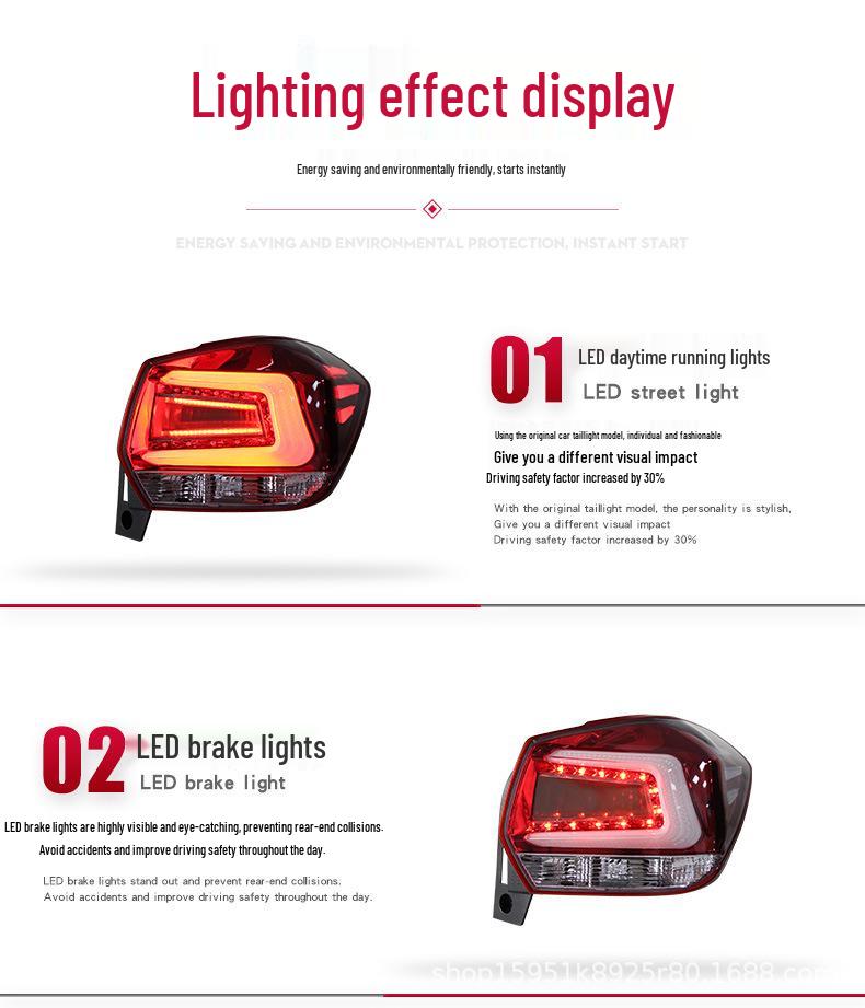 LED Taillight Assembly for 2012-2017 Subaru XV - Smoked Black with Daytime Running & Brake Light