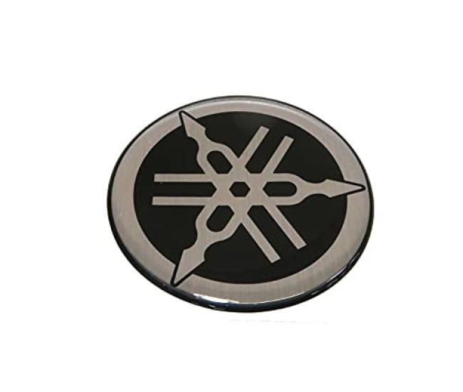 

Genuine Yamaha Resin Coated 55mm Sticker, Diameter, Silver/Black