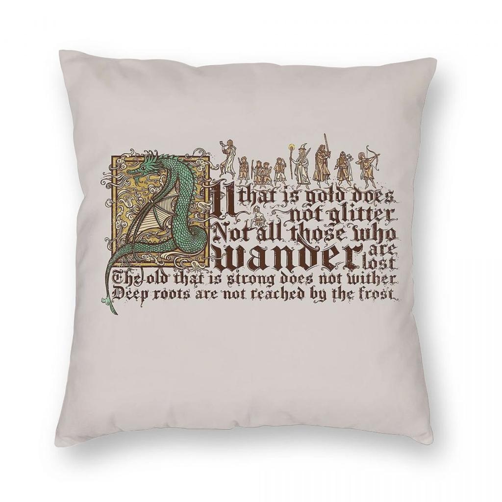 All That Is Gold Does Not Glitter Pillowcase Polyester Linen Velvet Creative Decorative Throw Pillow Case Car Cushion Case 18"