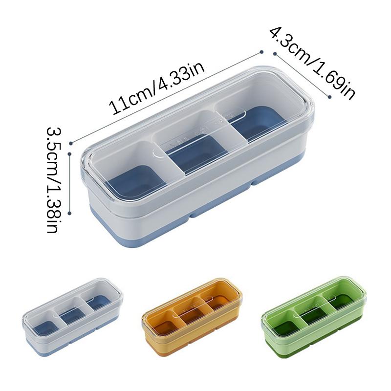 Small Ice Cube Tray Household Ice Box With Lid Soft Bottom Ice Cube Square Mold Bar Pub Whiskey Ice Maker Kitchen Accessories