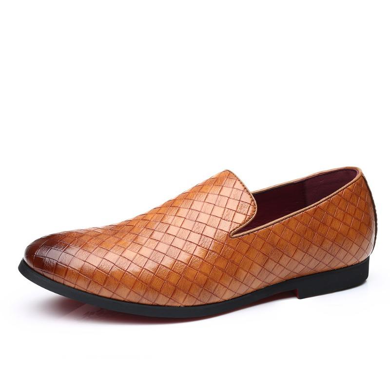 Luxury Men Shoes Braid Loafers Breathable Leather Casual Shoes Plus Size Driving Flats Moccasins Slip On Business Oxfords Shoes