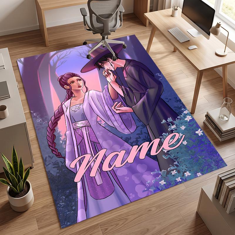 Rumi e Jinu (32) Tappeto da Ufficio Personalizzato con Nome Decorazione Elegante per Soggiorno Camera da Letto Cucina