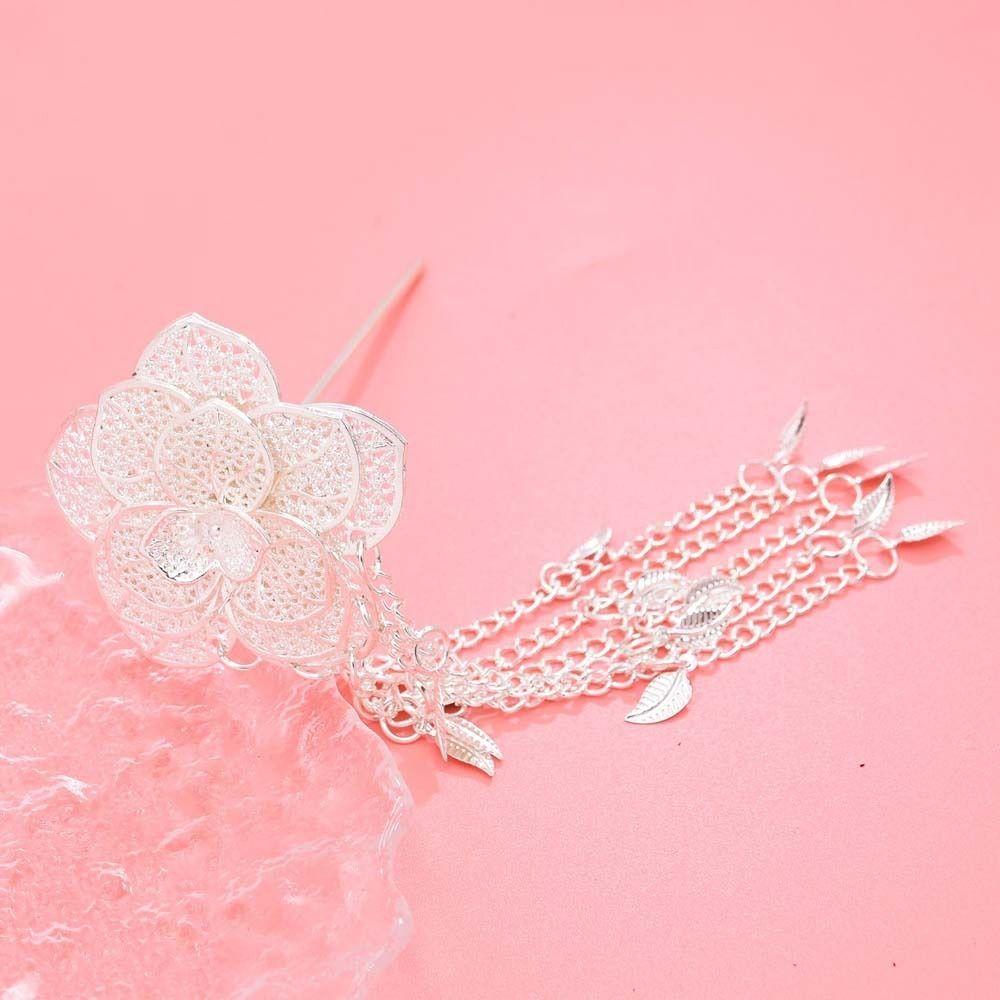 Flower Leaf Metal Flower Hair Stick Ethnic Hair Bun Accessory  Women Hair Accessories