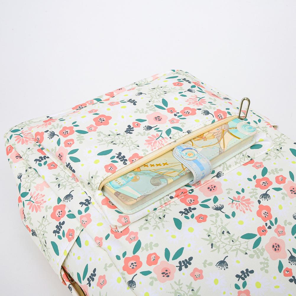 3Pcs Floral Backpack Set Teenagers Book Bag with Lunch Bag & Pen Case School Bookbag Set Large Capacity Travel Daypack