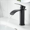 Brushed Gold Basin Faucets Waterfall Black Bathroom Faucet Single handle Basin Mixers Taps Tall Bath Faucet Sink Water Crane
