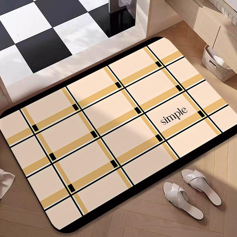 

Color lines bathroom water absorption non-slip quick-drying diatom mud soft floor mat toilet toilet porch foot mat carpet 40X60cm 15.7X23.6in